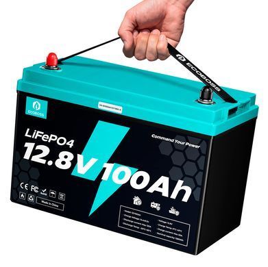 Аккумулятор LiFePO4 ECOBOSS 12.8V 100Ah с BMS, литий-железо-фосфатная батарея для автономного питания, солнечных систем, ИБП, RV