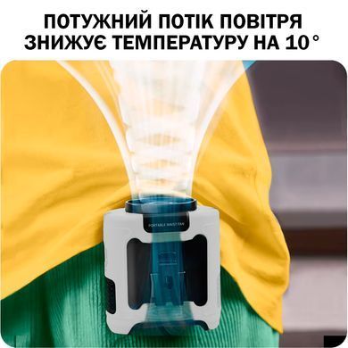 Вентилятор портативный 3в1 с фонариком и повербанком 10000 мАч Универсальный Белый
