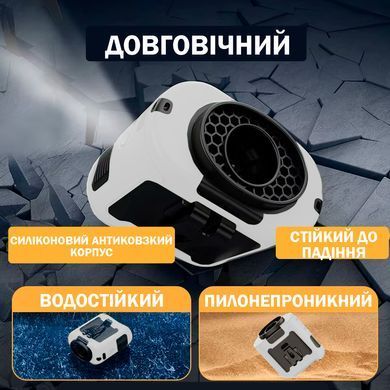 Вентилятор портативный 3в1 с фонариком и повербанком 10000 мАч Универсальный Белый