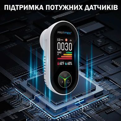 Детектор угарного газа Protmex 4В1 Настенный CO детектор с мониторингом температуры и влажности