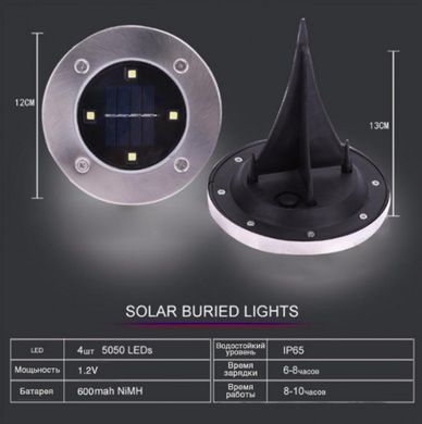 Набір (4 шт.) вуличний світильник Arivans Solar Disk Lights 5050 на сонячній батареї