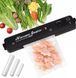 Вакуумний пакувальник для продуктів харчування вакууматор Vacuum Sealer + 10 пакетів для вакууматора Чорний