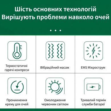 Аппарат для лифтинга лица и фотонной терапии 4в1 вибрационный массаж, термомассаж, EMS, светодиодная терапия Зеленый