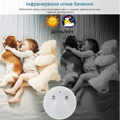 Міні-камера Jigayao у формі детектора диму для охорони будинку з віддаленим доступом 1080P Білий