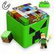 Магнитный конструктор 200 блоков + 8 фигурок Магнитные блоки в стиле Minecraft в зеленом подарочном боксе