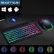 Універсальна бездротова Bluetooth клавіатура + мишка з RGB підсвічуванням 25х15см Чорна