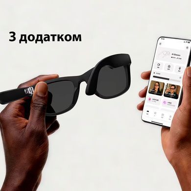 Смарт очки с зарядным кейсом MT5 Ultra с фотохромными линзами, 8MP камерой и помощником AI Черные