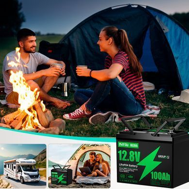 Акумулятор LiFePO4 DATOUBOSS-01 12.8V 100Ah з BMS, літій-залізо-фосфатна батарея для ДБЖ, RV, сонячних систем, струм розряду 100A