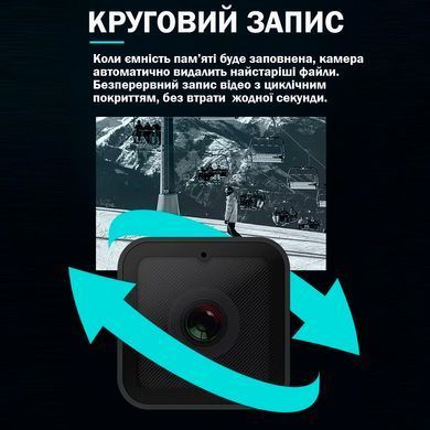 Екшн камера Wi-Fi Full-HD 1080P CMOS Водонепроникна з мікрофоном Спортивна Міні Чорна
