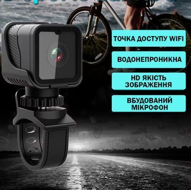 Екшн камера Wi-Fi Full-HD 1080P CMOS Водонепроникна з мікрофоном Спортивна Міні Чорна