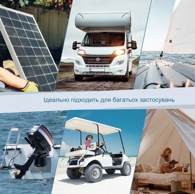 Акумулятор LiFePo4, 12V 200А батарея Kepworth 2 USB порти 2.1 з зарядним пристроєм, літій залізо фосфат + BMS battery встроєна для дому, котла, сонячних батарей