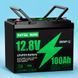 Акумулятор LiFePO4 DATOUBOSS-01 12.8V 100Ah з BMS, літій-залізо-фосфатна батарея для ДБЖ, RV, сонячних систем, струм розряду 100A