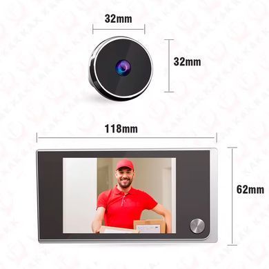 Цифровая дверная ячейка-камера с 3.5-дюймовым LCD-экраном и звонком