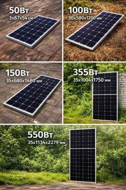 Солнечная панель 355 Вт 35x1004x1750 мм на балкон, для квартиры, дома, зарядных станций