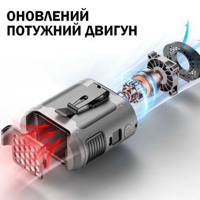 Вентилятор портативный 3в1 с фонариком и повербанком 10000 мАч Универсальный Серый