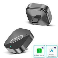 Адаптер для авто CarPlay (7509) для Apple и Android Auto 2в1 USB 5G WiFi Bluetooth Беспроводной Серый
