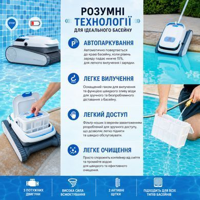 Автоматический беспроводной робот-пылесос для бассейна AIRROBO PC10 Инновационное устройство для очистки дна и стенок, автономный аквапылесос