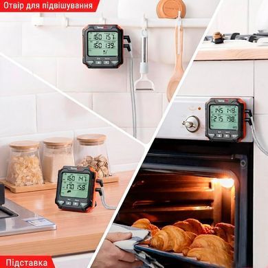 Цифровой двухканальный термометр для мяса и духовки ThermoPro TP-717 с подсветкой экрана