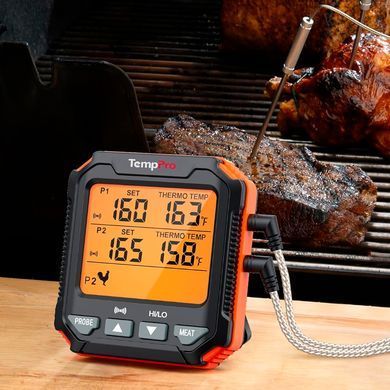 Цифровой двухканальный термометр для мяса и духовки ThermoPro TP-717 с подсветкой экрана