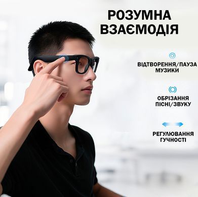 Розумні окуляри Hyundai HY-G16 для фото та відеозйомки зі штучним інтелектом 800Вт/230 мАг /32 ГБ прозорі Лінзи