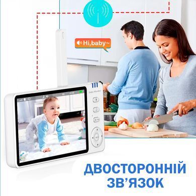 Відеоняня з дисплеєм ABM501 з поворотною камерою і двостороннім зв'язком USB / HD 720P/ 3500 мАч