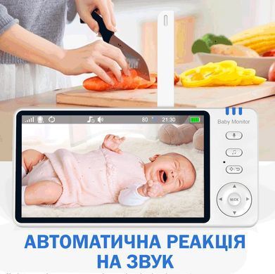 Відеоняня з дисплеєм ABM501 з поворотною камерою і двостороннім зв'язком USB / HD 720P/ 3500 мАч